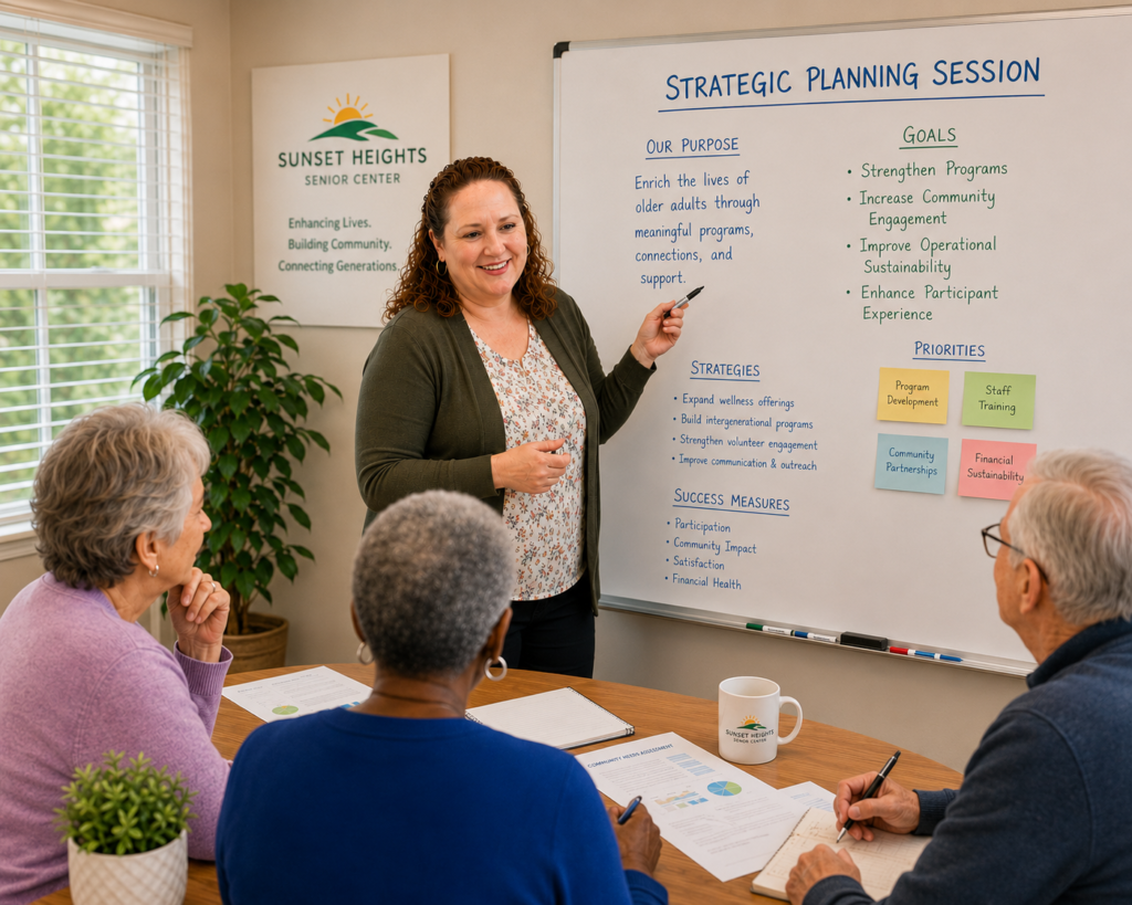 Whitney Bignell leading strategic planning workshop